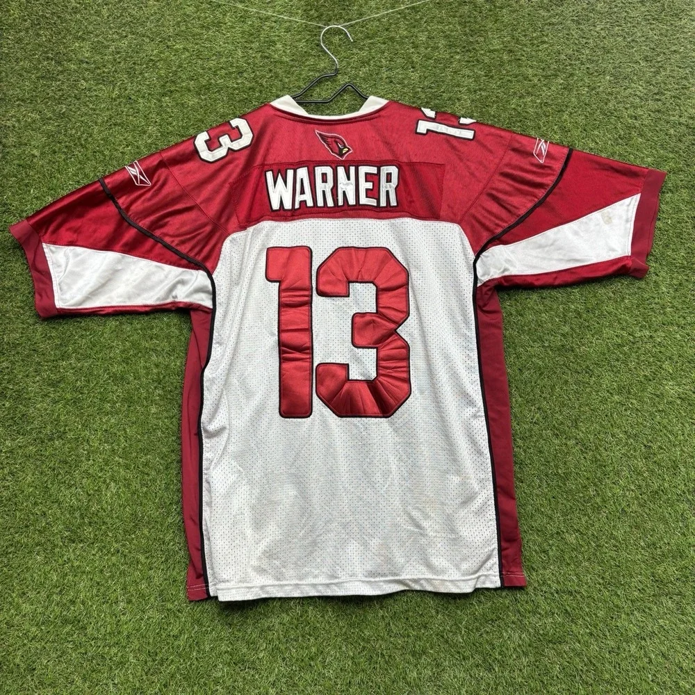 Kurt Warner Arizona Cardinals Reebok Jersey Mens 52 White and Red Stitched